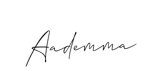 Make a beautiful signature design for name Aademma. With this signature (Allison_Script) style, you can create a handwritten signature for free. Aademma signature style 2 images and pictures png