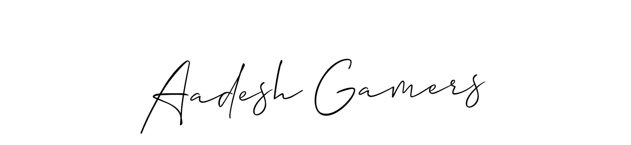 How to make Aadesh Gamers name signature. Use Allison_Script style for creating short signs online. This is the latest handwritten sign. Aadesh Gamers signature style 2 images and pictures png