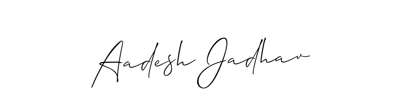 How to make Aadesh Jadhav signature? Allison_Script is a professional autograph style. Create handwritten signature for Aadesh Jadhav name. Aadesh Jadhav signature style 2 images and pictures png