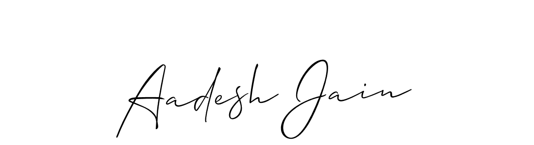 Also we have Aadesh Jain name is the best signature style. Create professional handwritten signature collection using Allison_Script autograph style. Aadesh Jain signature style 2 images and pictures png