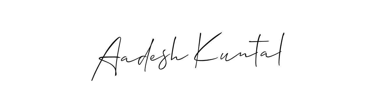 The best way (Allison_Script) to make a short signature is to pick only two or three words in your name. The name Aadesh Kuntal include a total of six letters. For converting this name. Aadesh Kuntal signature style 2 images and pictures png