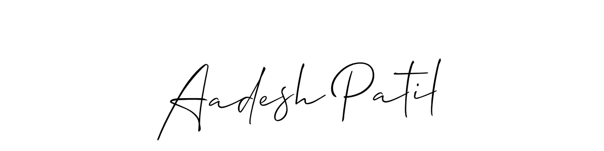 Make a beautiful signature design for name Aadesh Patil. With this signature (Allison_Script) style, you can create a handwritten signature for free. Aadesh Patil signature style 2 images and pictures png