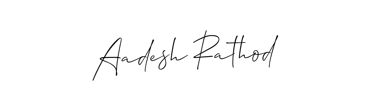 Make a beautiful signature design for name Aadesh Rathod. With this signature (Allison_Script) style, you can create a handwritten signature for free. Aadesh Rathod signature style 2 images and pictures png