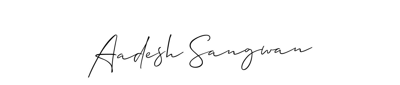 How to make Aadesh Sangwan signature? Allison_Script is a professional autograph style. Create handwritten signature for Aadesh Sangwan name. Aadesh Sangwan signature style 2 images and pictures png
