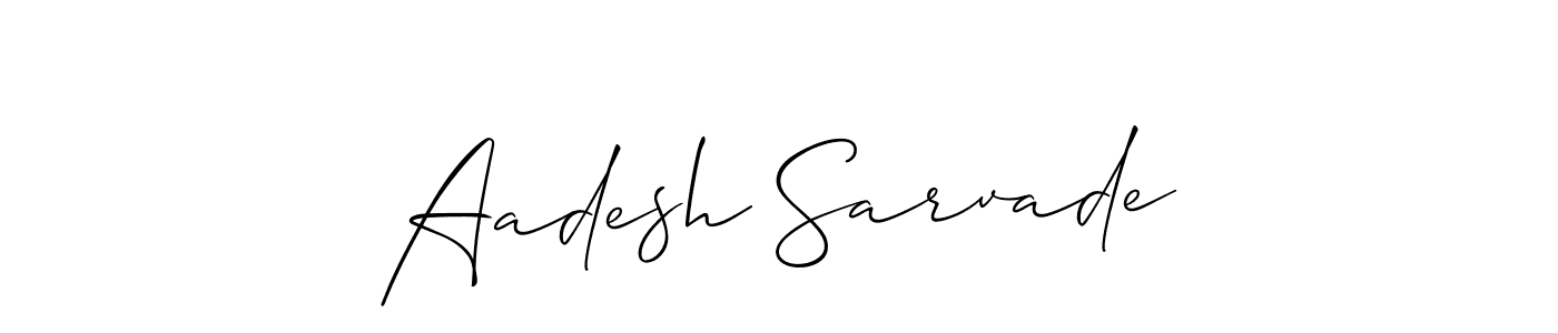 Design your own signature with our free online signature maker. With this signature software, you can create a handwritten (Allison_Script) signature for name Aadesh Sarvade. Aadesh Sarvade signature style 2 images and pictures png