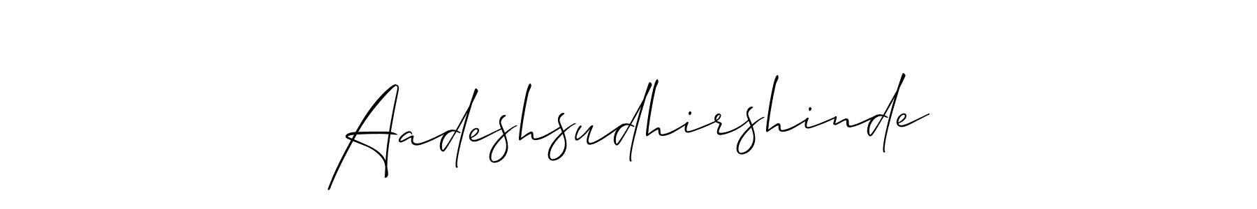 How to make Aadeshsudhirshinde signature? Allison_Script is a professional autograph style. Create handwritten signature for Aadeshsudhirshinde name. Aadeshsudhirshinde signature style 2 images and pictures png