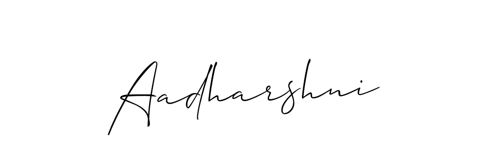 Similarly Allison_Script is the best handwritten signature design. Signature creator online .You can use it as an online autograph creator for name Aadharshni. Aadharshni signature style 2 images and pictures png