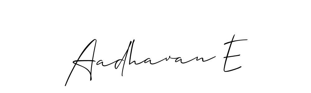 How to make Aadhavan E signature? Allison_Script is a professional autograph style. Create handwritten signature for Aadhavan E name. Aadhavan E signature style 2 images and pictures png