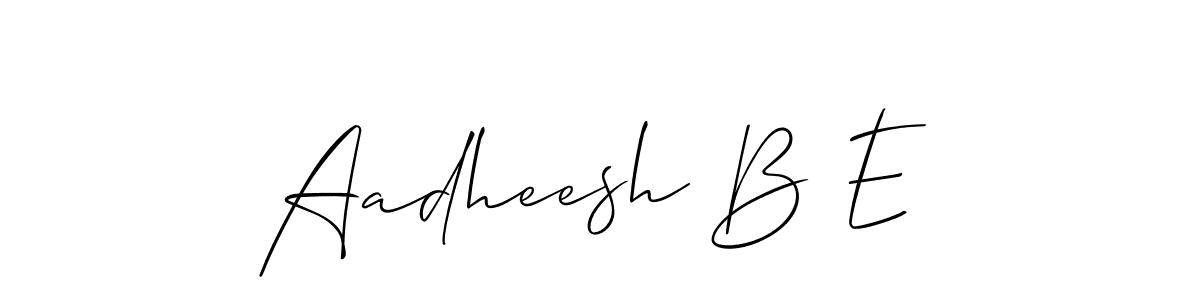 Design your own signature with our free online signature maker. With this signature software, you can create a handwritten (Allison_Script) signature for name Aadheesh B E. Aadheesh B E signature style 2 images and pictures png