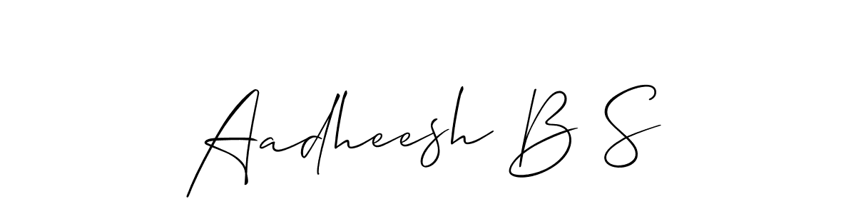 It looks lik you need a new signature style for name Aadheesh B S. Design unique handwritten (Allison_Script) signature with our free signature maker in just a few clicks. Aadheesh B S signature style 2 images and pictures png