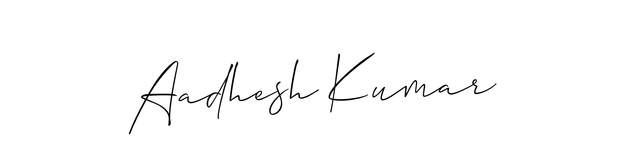 How to make Aadhesh Kumar signature? Allison_Script is a professional autograph style. Create handwritten signature for Aadhesh Kumar name. Aadhesh Kumar signature style 2 images and pictures png