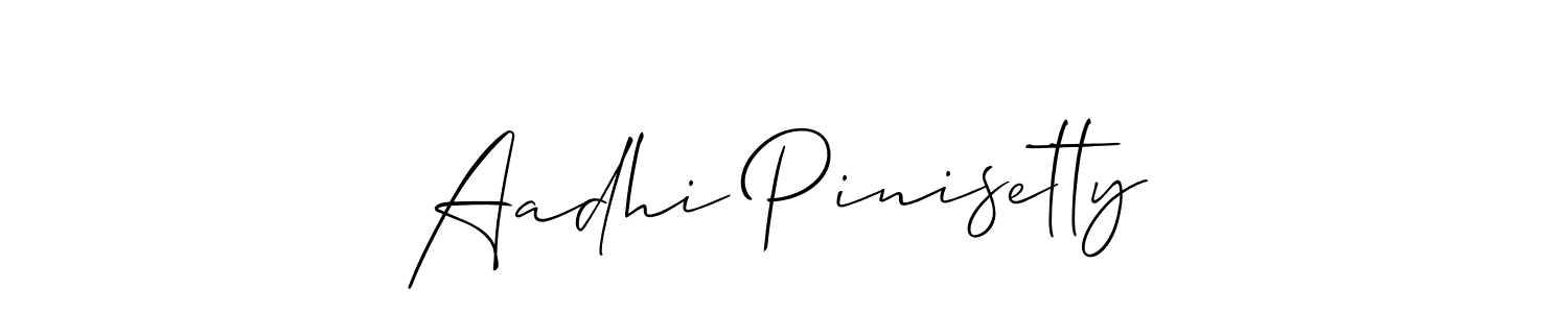 Also we have Aadhi Pinisetty name is the best signature style. Create professional handwritten signature collection using Allison_Script autograph style. Aadhi Pinisetty signature style 2 images and pictures png