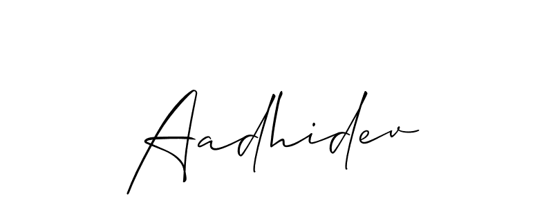 if you are searching for the best signature style for your name Aadhidev. so please give up your signature search. here we have designed multiple signature styles  using Allison_Script. Aadhidev signature style 2 images and pictures png