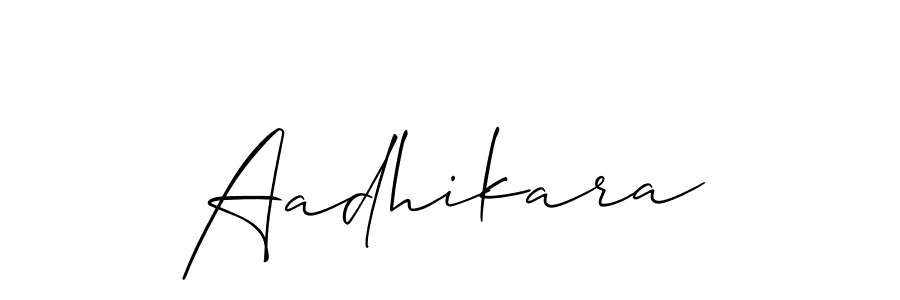 How to Draw Aadhikara signature style? Allison_Script is a latest design signature styles for name Aadhikara. Aadhikara signature style 2 images and pictures png