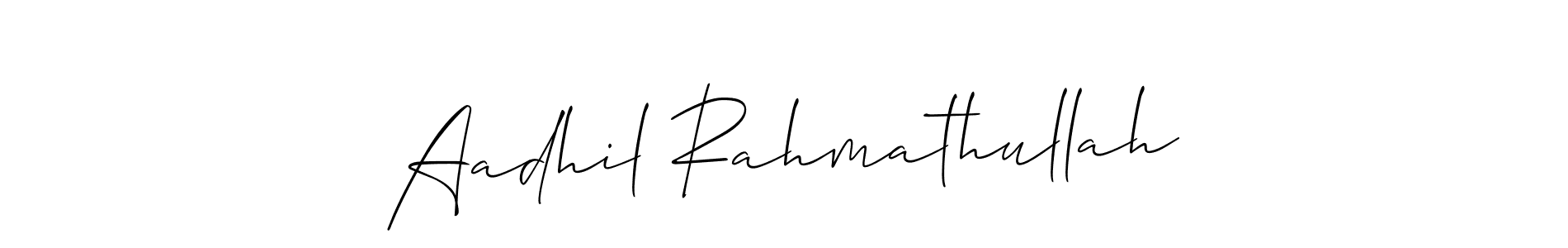 Similarly Allison_Script is the best handwritten signature design. Signature creator online .You can use it as an online autograph creator for name Aadhil Rahmathullah. Aadhil Rahmathullah signature style 2 images and pictures png