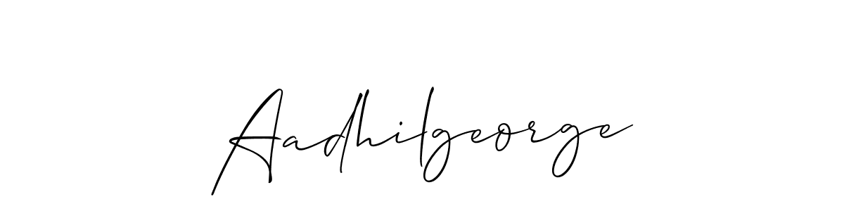 How to make Aadhilgeorge signature? Allison_Script is a professional autograph style. Create handwritten signature for Aadhilgeorge name. Aadhilgeorge signature style 2 images and pictures png