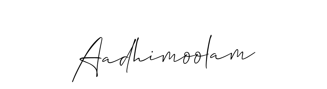 How to make Aadhimoolam signature? Allison_Script is a professional autograph style. Create handwritten signature for Aadhimoolam name. Aadhimoolam signature style 2 images and pictures png