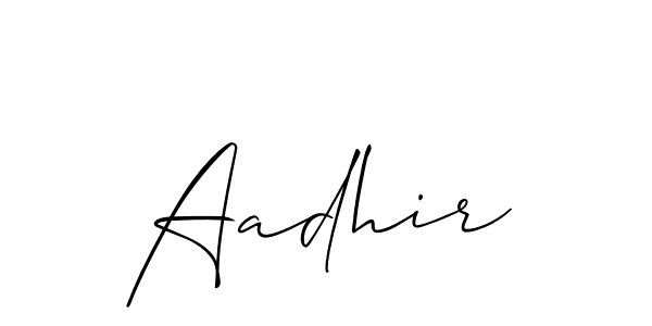 How to make Aadhir signature? Allison_Script is a professional autograph style. Create handwritten signature for Aadhir name. Aadhir signature style 2 images and pictures png