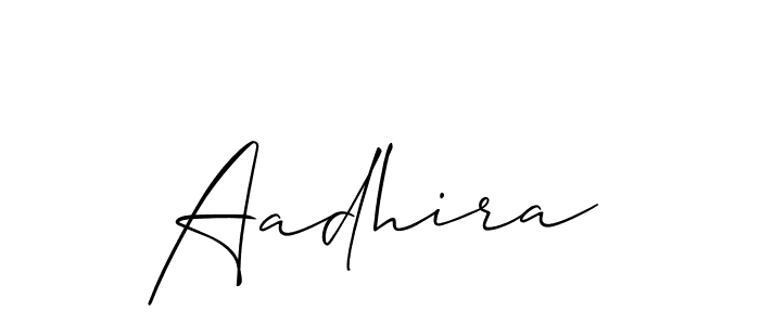 How to make Aadhira signature? Allison_Script is a professional autograph style. Create handwritten signature for Aadhira name. Aadhira signature style 2 images and pictures png