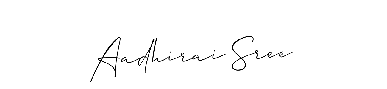 Make a beautiful signature design for name Aadhirai Sree. With this signature (Allison_Script) style, you can create a handwritten signature for free. Aadhirai Sree signature style 2 images and pictures png