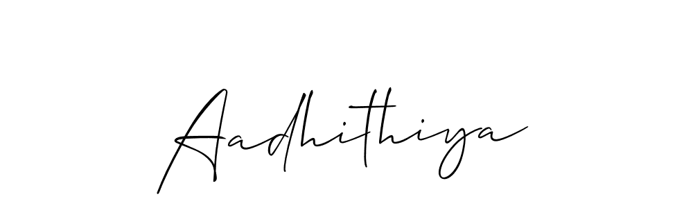 How to make Aadhithiya name signature. Use Allison_Script style for creating short signs online. This is the latest handwritten sign. Aadhithiya signature style 2 images and pictures png