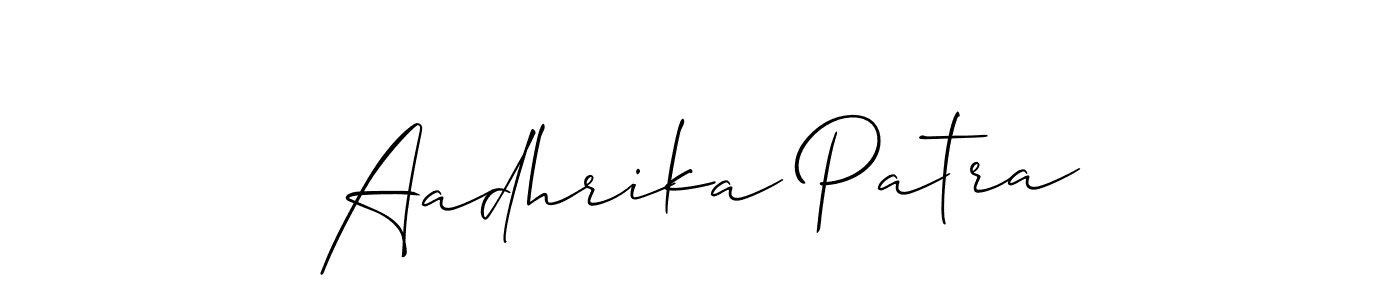 Design your own signature with our free online signature maker. With this signature software, you can create a handwritten (Allison_Script) signature for name Aadhrika Patra. Aadhrika Patra signature style 2 images and pictures png