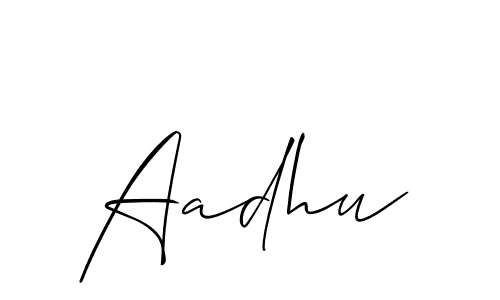 Also we have Aadhu name is the best signature style. Create professional handwritten signature collection using Allison_Script autograph style. Aadhu signature style 2 images and pictures png