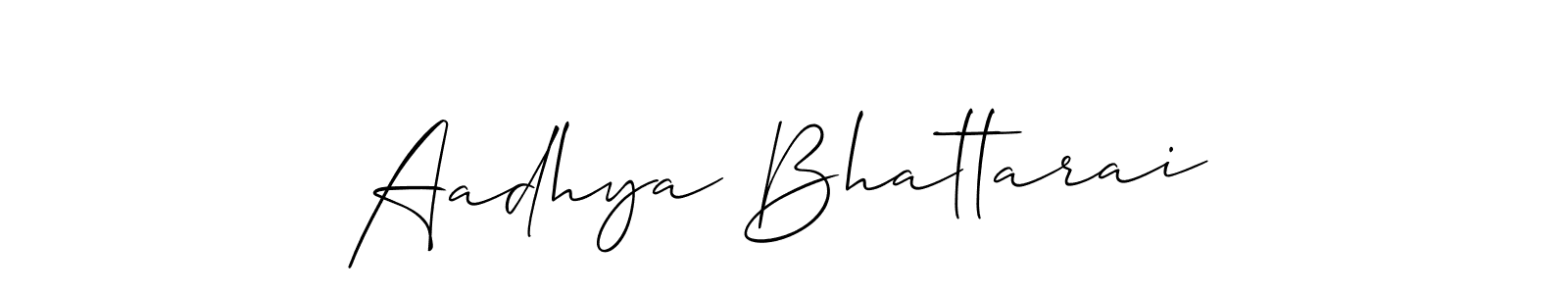 Design your own signature with our free online signature maker. With this signature software, you can create a handwritten (Allison_Script) signature for name Aadhya Bhattarai. Aadhya Bhattarai signature style 2 images and pictures png