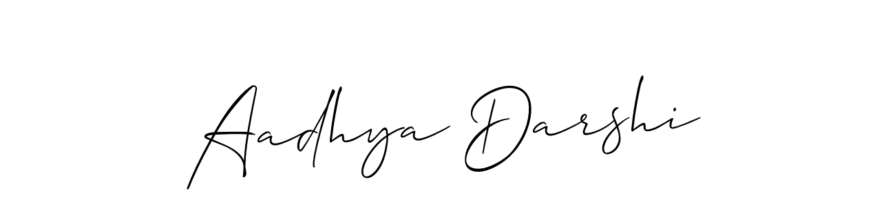 How to make Aadhya Darshi name signature. Use Allison_Script style for creating short signs online. This is the latest handwritten sign. Aadhya Darshi signature style 2 images and pictures png