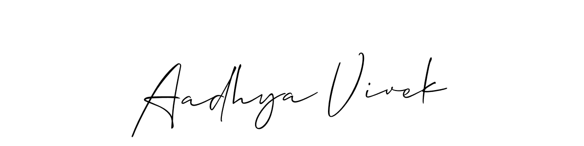 How to Draw Aadhya Vivek signature style? Allison_Script is a latest design signature styles for name Aadhya Vivek. Aadhya Vivek signature style 2 images and pictures png