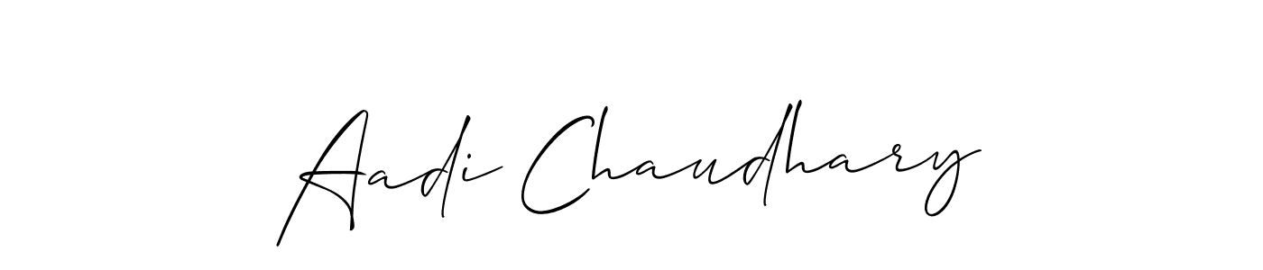 The best way (Allison_Script) to make a short signature is to pick only two or three words in your name. The name Aadi Chaudhary include a total of six letters. For converting this name. Aadi Chaudhary signature style 2 images and pictures png