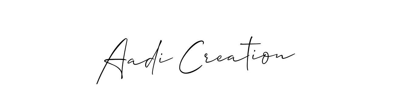 Design your own signature with our free online signature maker. With this signature software, you can create a handwritten (Allison_Script) signature for name Aadi Creation. Aadi Creation signature style 2 images and pictures png