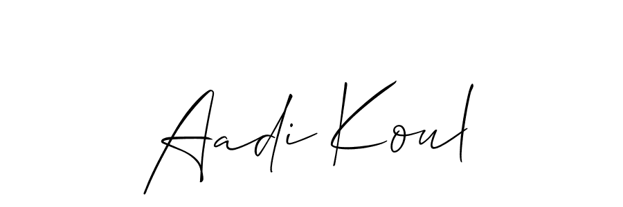 if you are searching for the best signature style for your name Aadi Koul. so please give up your signature search. here we have designed multiple signature styles  using Allison_Script. Aadi Koul signature style 2 images and pictures png