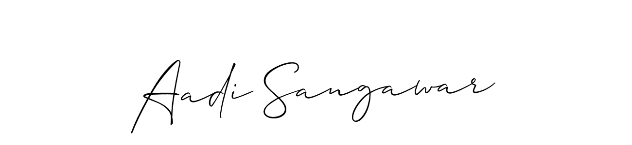 You should practise on your own different ways (Allison_Script) to write your name (Aadi Sangawar) in signature. don't let someone else do it for you. Aadi Sangawar signature style 2 images and pictures png