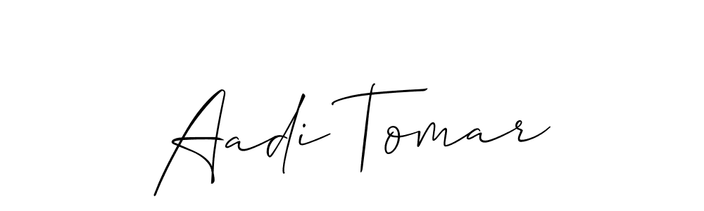 Make a beautiful signature design for name Aadi Tomar. With this signature (Allison_Script) style, you can create a handwritten signature for free. Aadi Tomar signature style 2 images and pictures png
