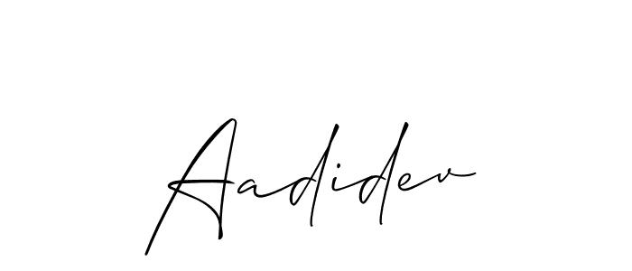 Make a beautiful signature design for name Aadidev. With this signature (Allison_Script) style, you can create a handwritten signature for free. Aadidev signature style 2 images and pictures png