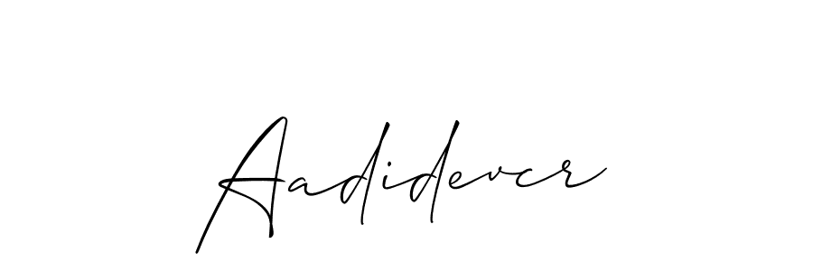 Use a signature maker to create a handwritten signature online. With this signature software, you can design (Allison_Script) your own signature for name Aadidevcr. Aadidevcr signature style 2 images and pictures png