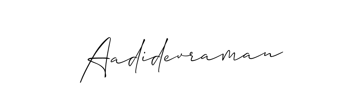 Design your own signature with our free online signature maker. With this signature software, you can create a handwritten (Allison_Script) signature for name Aadidevraman. Aadidevraman signature style 2 images and pictures png