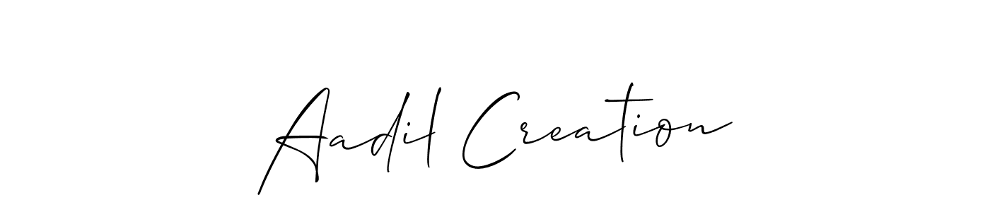 Also we have Aadil Creation name is the best signature style. Create professional handwritten signature collection using Allison_Script autograph style. Aadil Creation signature style 2 images and pictures png