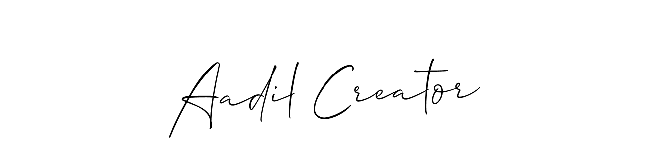 Use a signature maker to create a handwritten signature online. With this signature software, you can design (Allison_Script) your own signature for name Aadil Creator. Aadil Creator signature style 2 images and pictures png