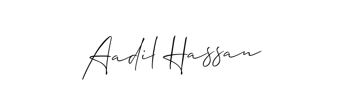 Also we have Aadil Hassan name is the best signature style. Create professional handwritten signature collection using Allison_Script autograph style. Aadil Hassan signature style 2 images and pictures png