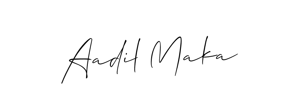 Use a signature maker to create a handwritten signature online. With this signature software, you can design (Allison_Script) your own signature for name Aadil Maka. Aadil Maka signature style 2 images and pictures png