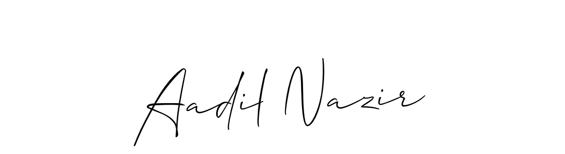How to make Aadil Nazir signature? Allison_Script is a professional autograph style. Create handwritten signature for Aadil Nazir name. Aadil Nazir signature style 2 images and pictures png
