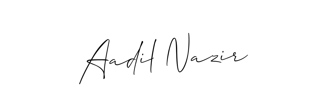 Aadil Nazir stylish signature style. Best Handwritten Sign (Allison_Script) for my name. Handwritten Signature Collection Ideas for my name Aadil Nazir. Aadil Nazir signature style 2 images and pictures png