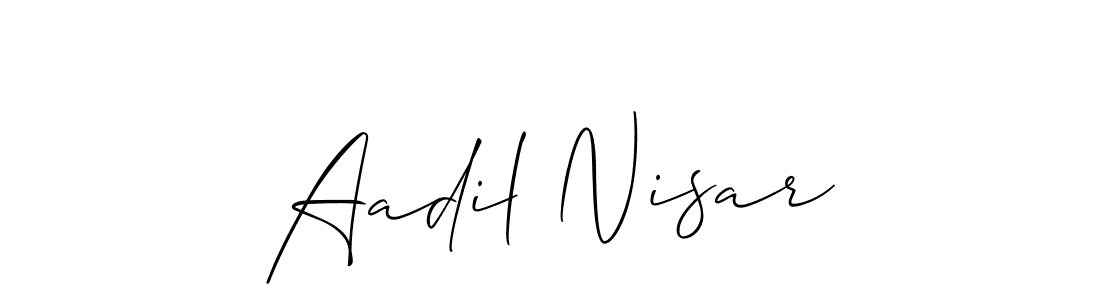 Aadil Nisar stylish signature style. Best Handwritten Sign (Allison_Script) for my name. Handwritten Signature Collection Ideas for my name Aadil Nisar. Aadil Nisar signature style 2 images and pictures png