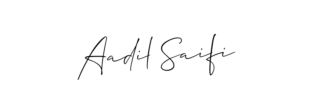 The best way (Allison_Script) to make a short signature is to pick only two or three words in your name. The name Aadil Saifi include a total of six letters. For converting this name. Aadil Saifi signature style 2 images and pictures png