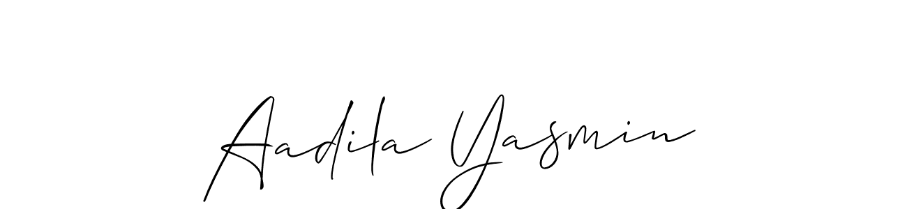 Similarly Allison_Script is the best handwritten signature design. Signature creator online .You can use it as an online autograph creator for name Aadila Yasmin. Aadila Yasmin signature style 2 images and pictures png