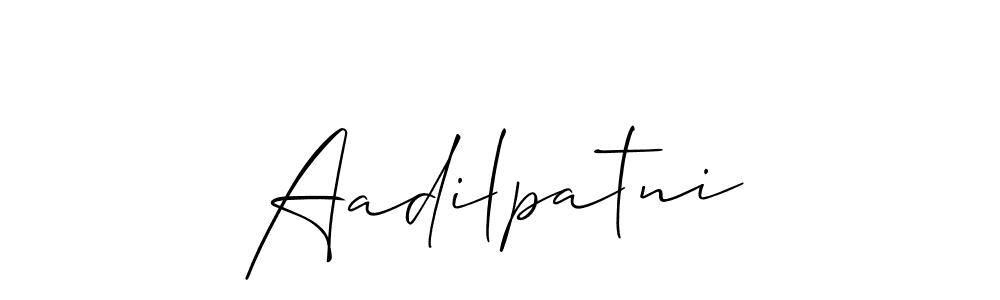 Also we have Aadilpatni name is the best signature style. Create professional handwritten signature collection using Allison_Script autograph style. Aadilpatni signature style 2 images and pictures png