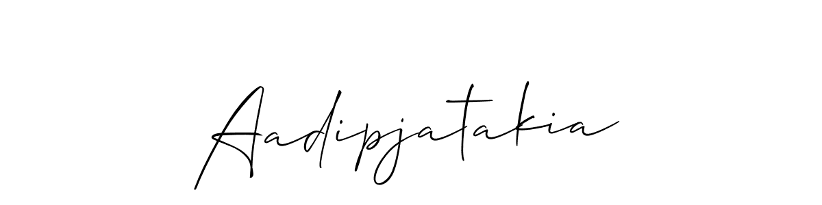 Use a signature maker to create a handwritten signature online. With this signature software, you can design (Allison_Script) your own signature for name Aadipjatakia. Aadipjatakia signature style 2 images and pictures png