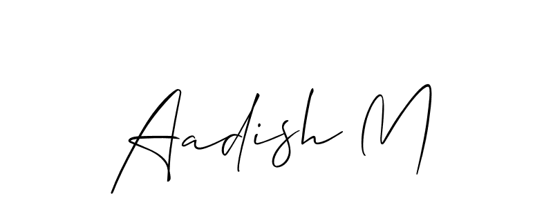 Create a beautiful signature design for name Aadish M. With this signature (Allison_Script) fonts, you can make a handwritten signature for free. Aadish M signature style 2 images and pictures png